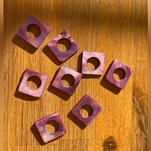 8 Stunning Square Purple 20mm Shell Beads for Jewelry Craft Making